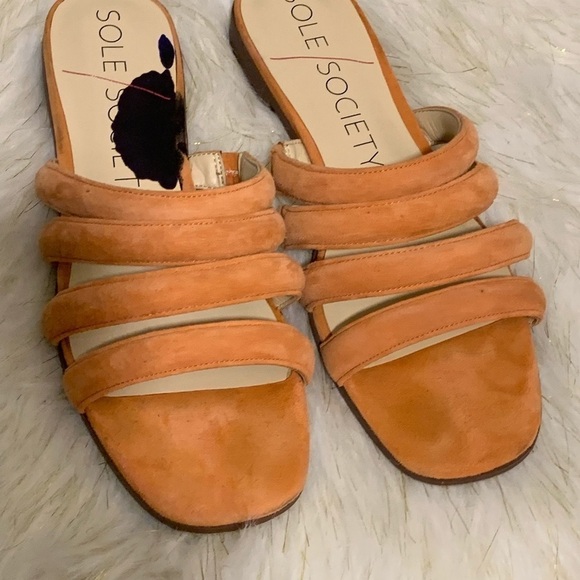 Sole Society pink slippers suede leather 9 - Picture 6 of 8